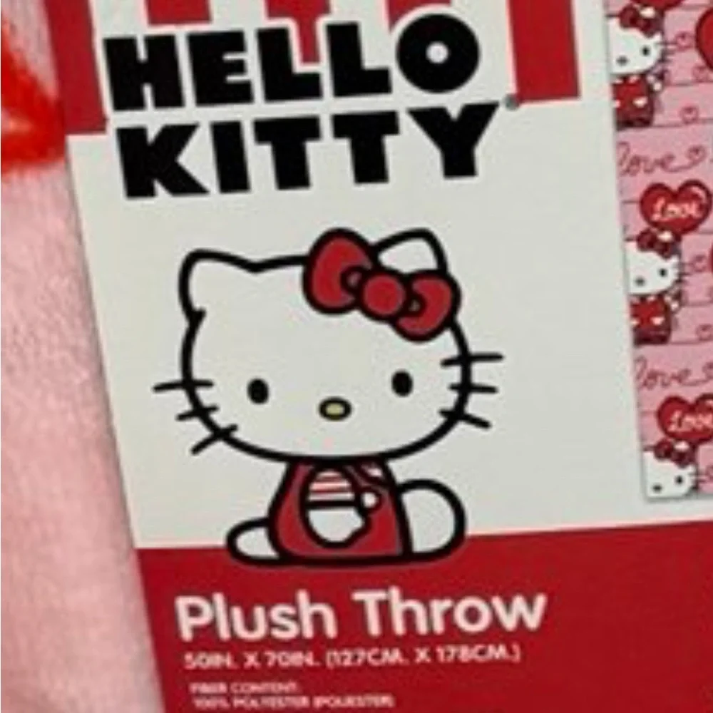Hello Kitty Valentine's Day Hearts Plush Throw Blanket 💕